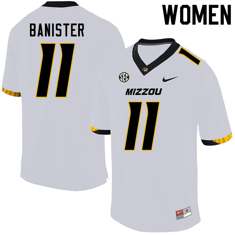 Women #11 Barrett Banister Missouri Tigers College Football Jerseys Sale-White - Click Image to Close